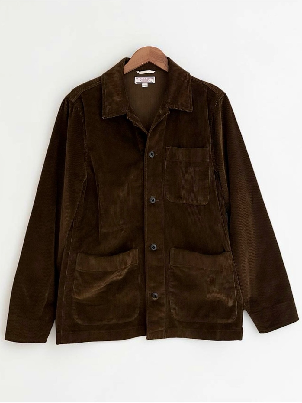 Wallace & Barnes J.Crew Brown Corduroy Chore Jacket Barn Coat Workwear Sz Small